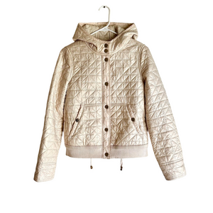 Marc by Marc Jacobs Quilted Hooded Jacket | Luxe Cream Neutral | Size S